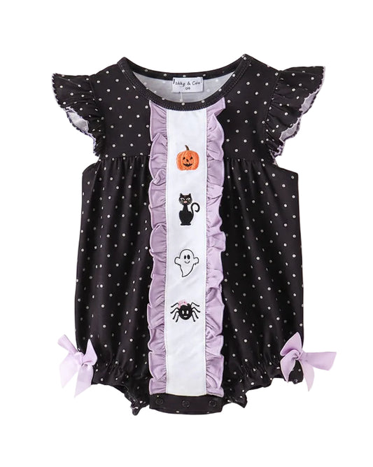 Black Ghost Embroidery Ruffle Set