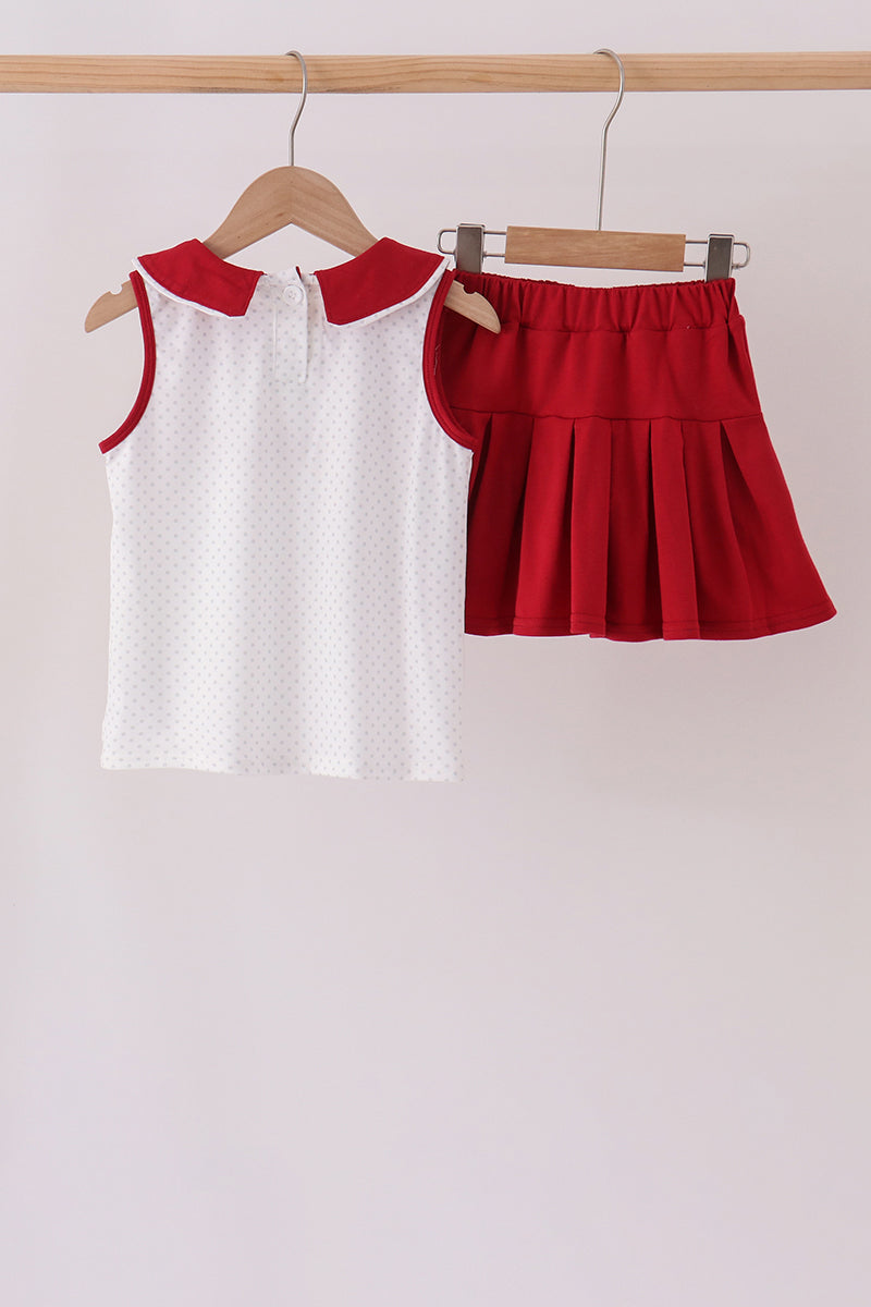 Red Alabama Roll Tide Embroidered Skort Set