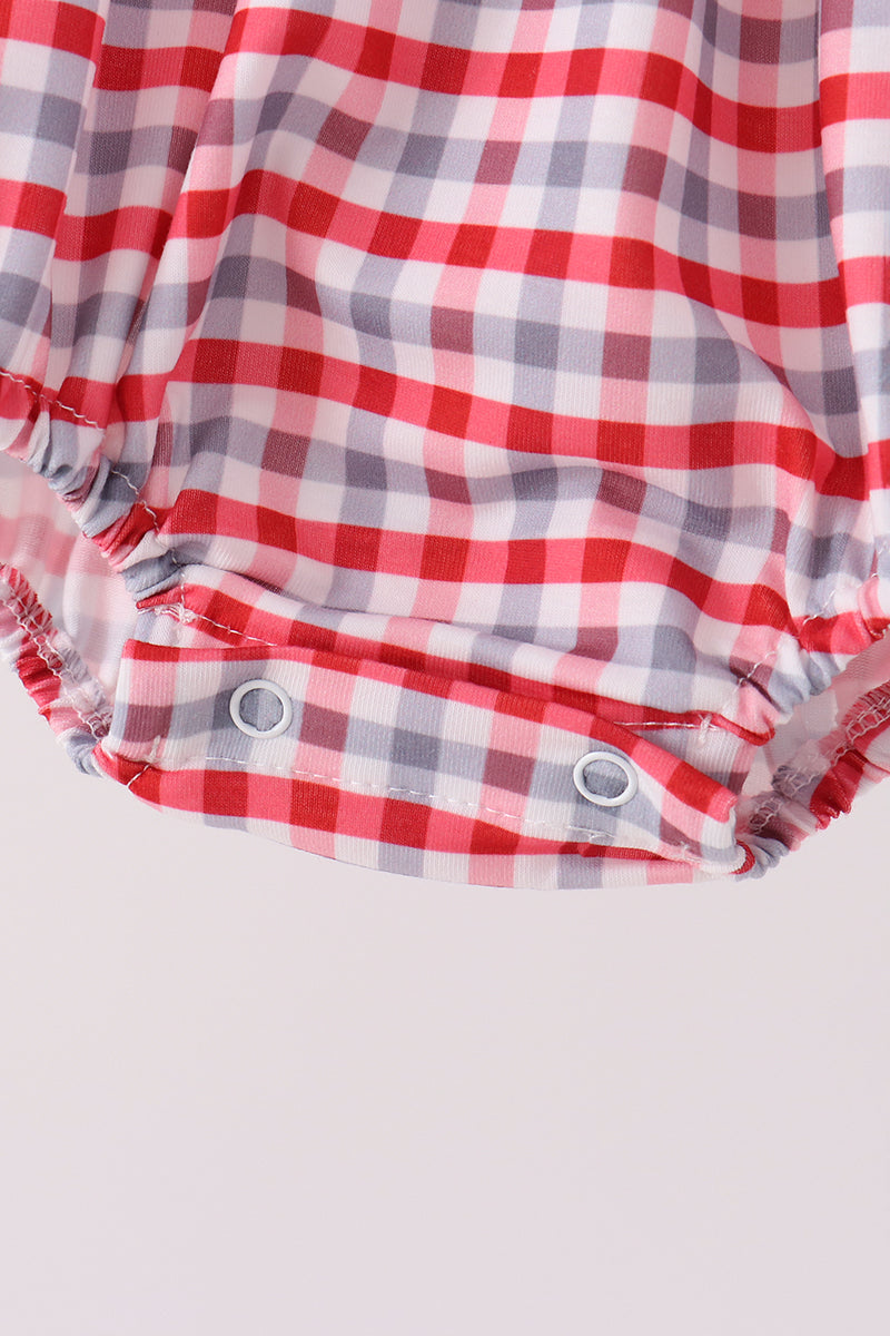 Red Alabama Roll Tide Plaid Bubble