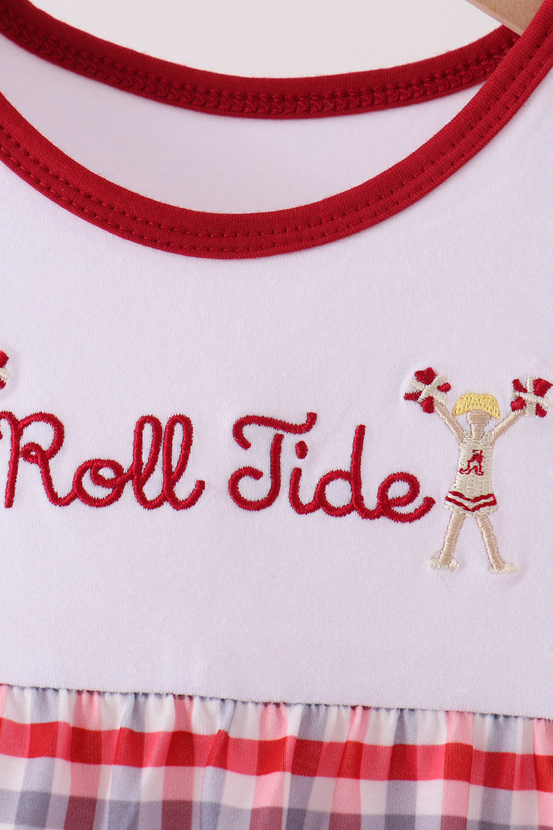 Red Alabama Roll Tide Plaid Bubble