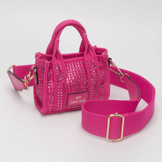 Rhinestone Studded Mini My Tote Crossbody Bag