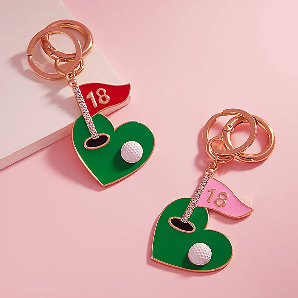 Bling Enamel 18 Golf Hole Keychain