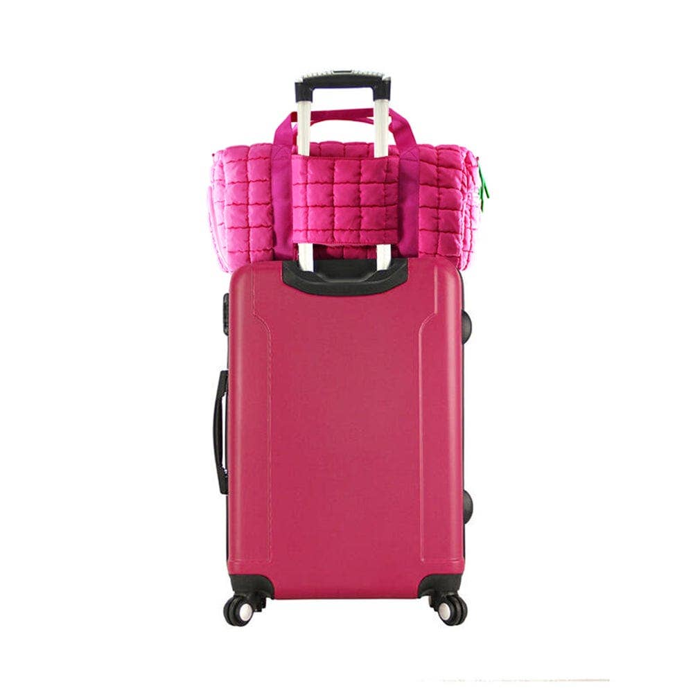 Pink Quilted Puffer Weekender