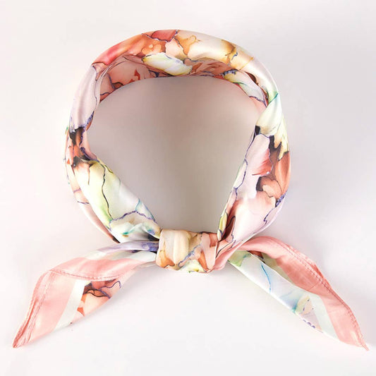 Muted Watercolor Peony Satin Scarf