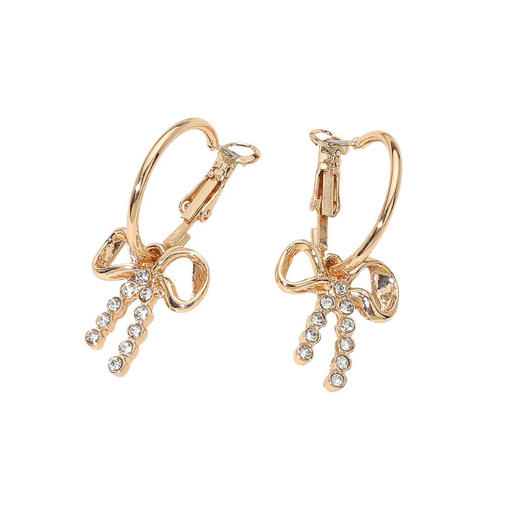 Bow Charm Mini Hoop Earrings