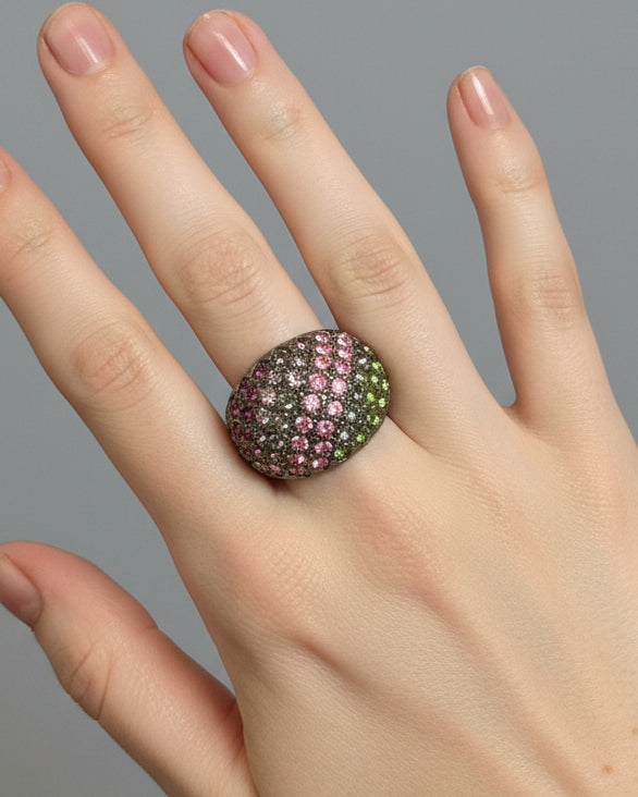 Midnight Ombré Pavé Dome Ring