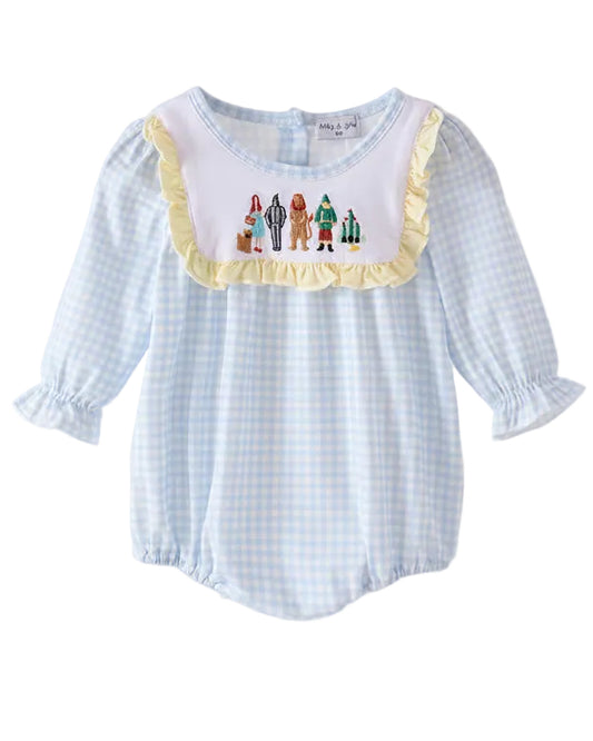 Wizard Blue Gingham Embroidered Bubble