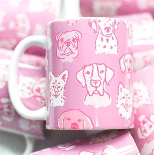 Grandmillenial Pink Dogs Ceramic Mug