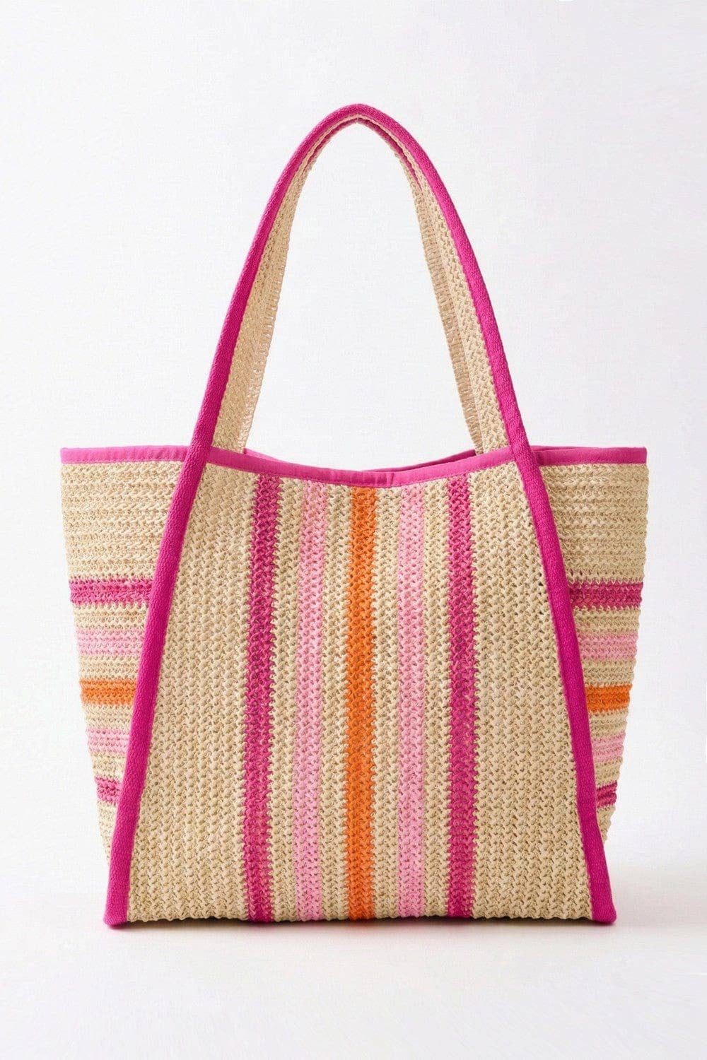 Jennifer Multi Color Straw Beach Tote Bag