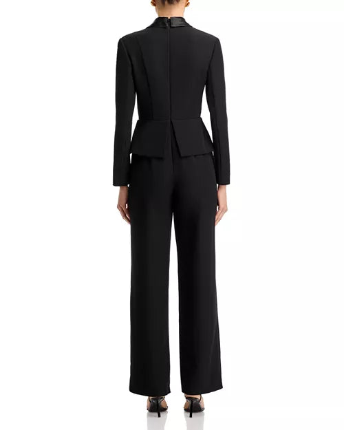 Aidan Mattox Plus Bow Trim Jumpsuit
