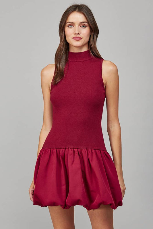Bubble Skirt Sweater Dress