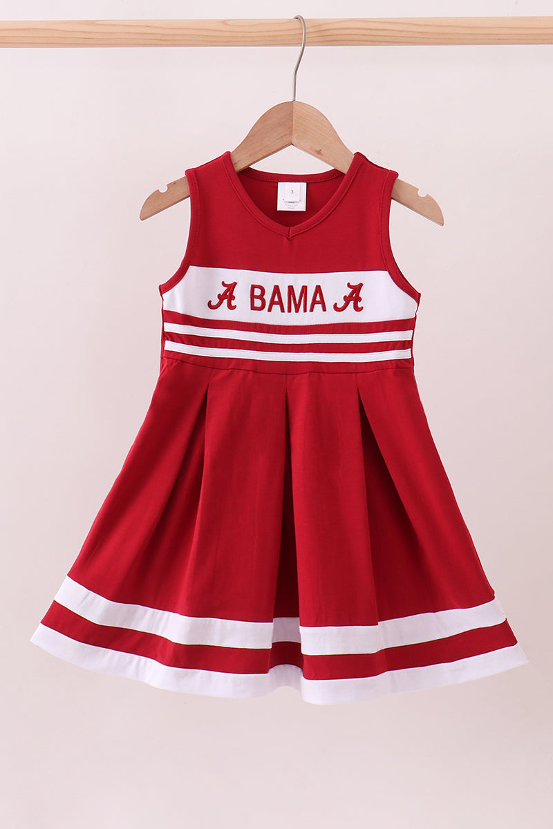 Maroon Alabama Ruffle Dress
