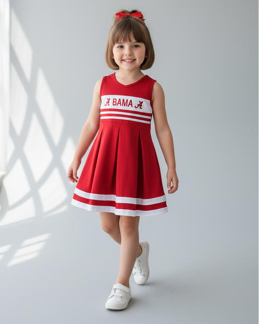 Maroon Alabama Ruffle Dress