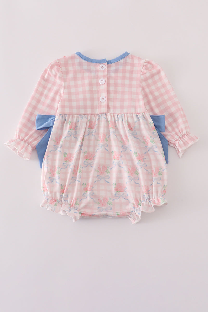 Pink Floral Ruffle Bow Bubble