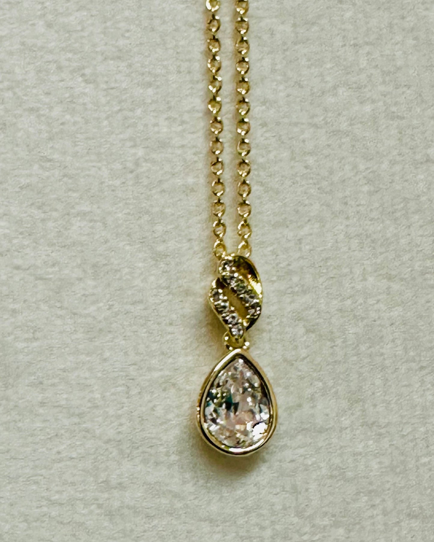 Forever Heirloom Pear Cut Droplet Necklace