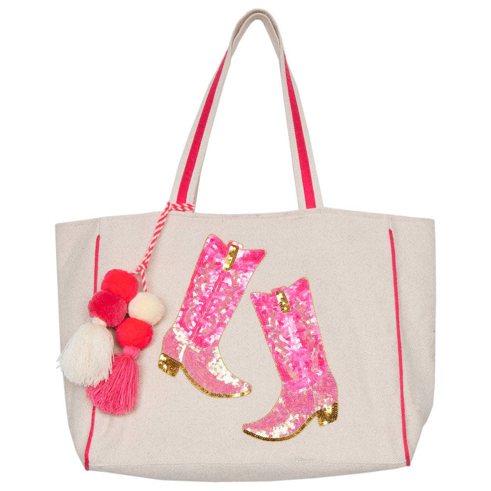 Kicking Boots Sequin Tote