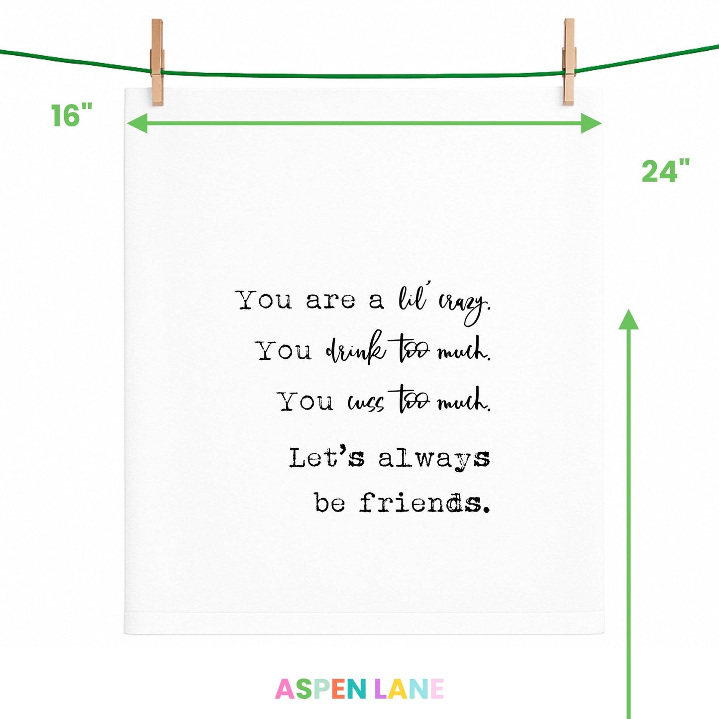 Let's Be Friends Funny Gift Towel