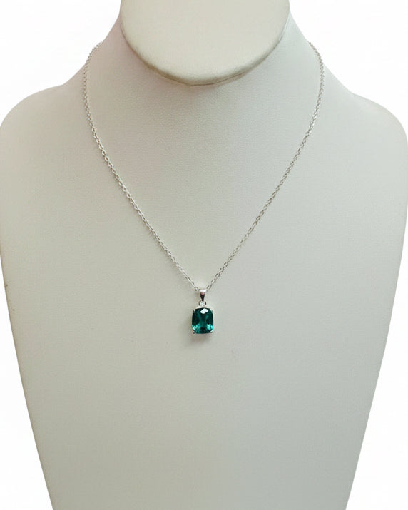 The Oceancliff Teal Solitaire Pendant