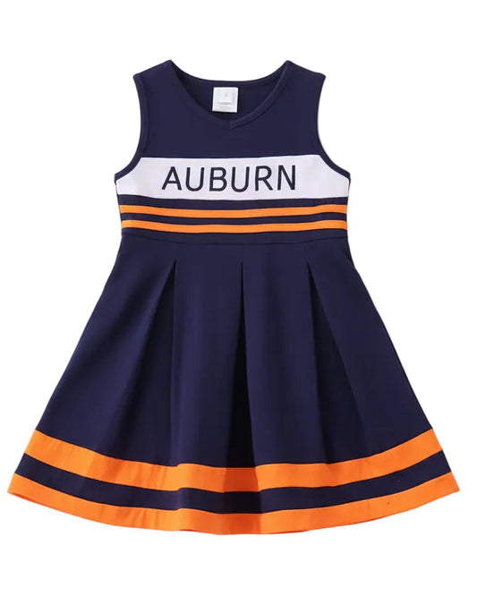 Navy Auburn Ruffle Dress