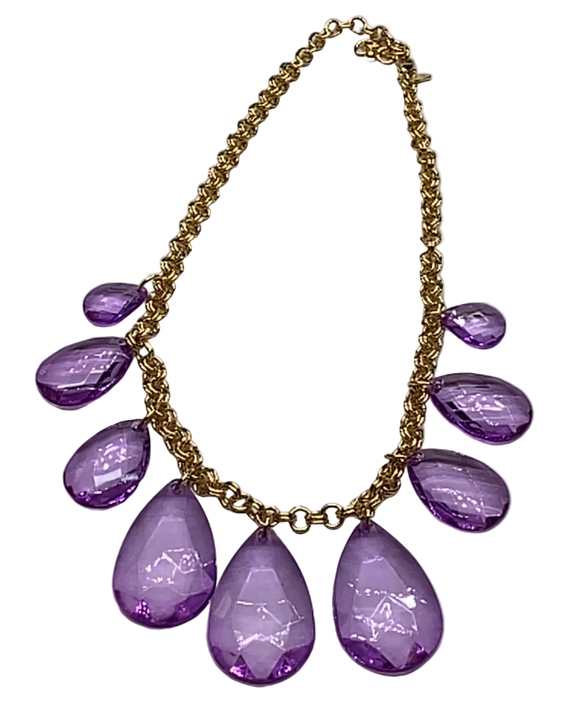 Joan Rivers Classics: 1990s Purple Chartreuse Droplet Necklace