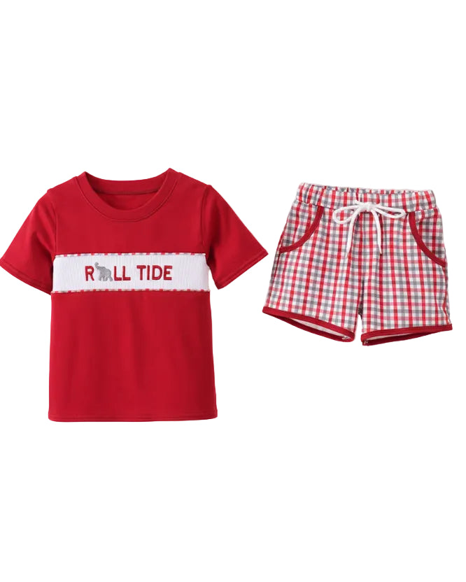 Alabama Roll Tide Plaid Shorts Set