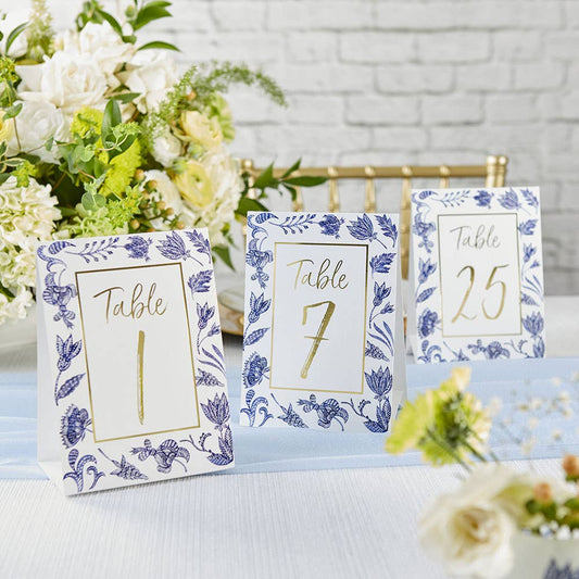 Blue Willow Wedding Table Numbers (1-25)