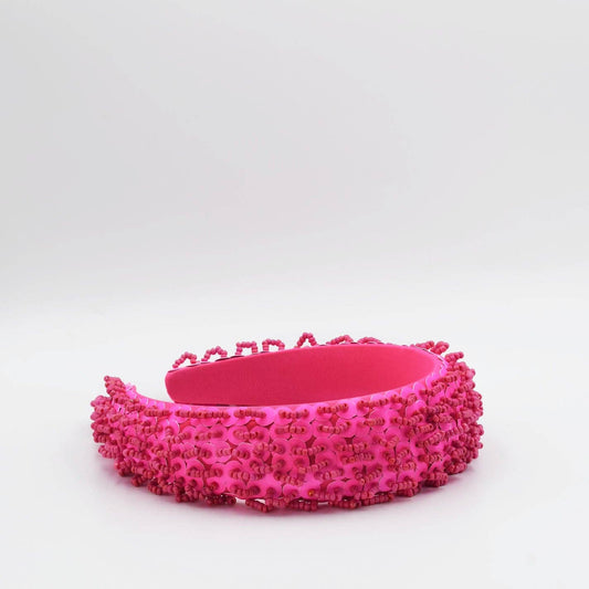 Beaded Bliss Hot Pink Headband
