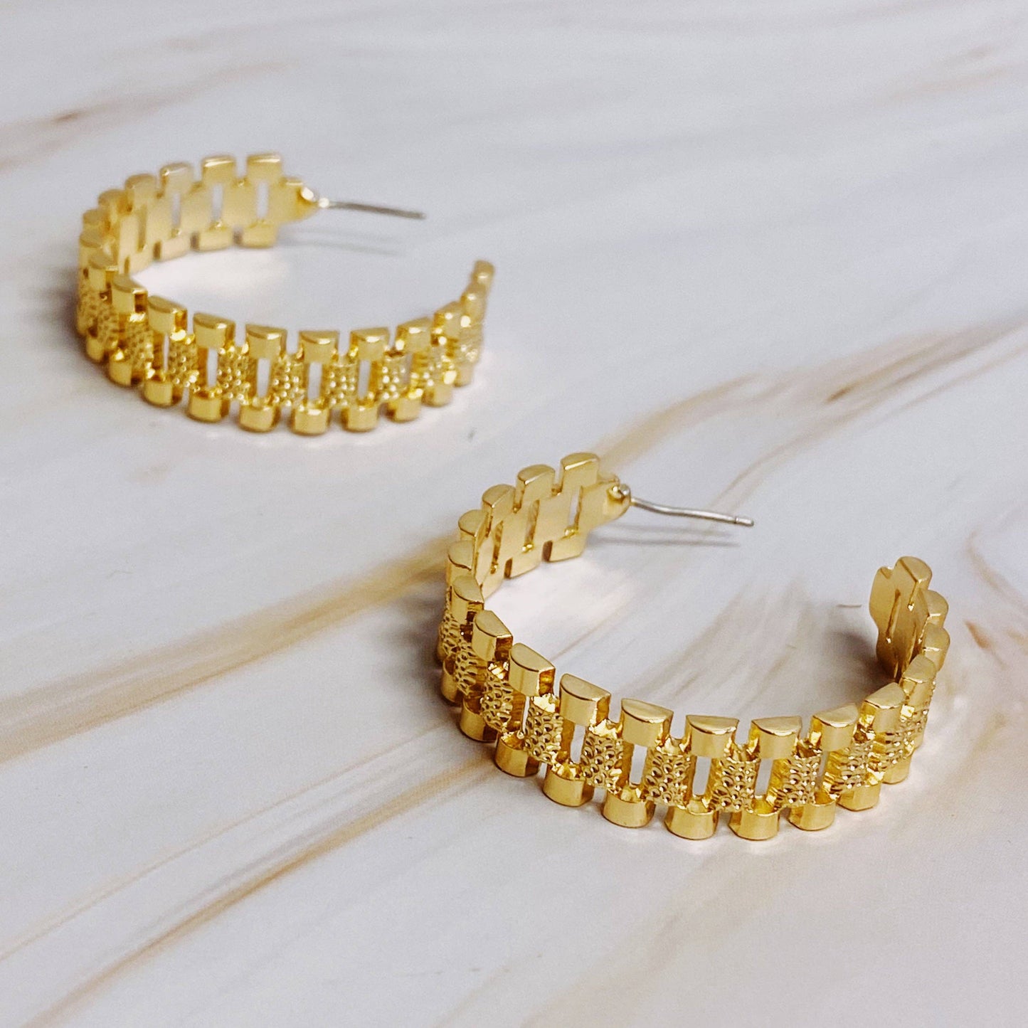 Watch Band Hoop Earrings