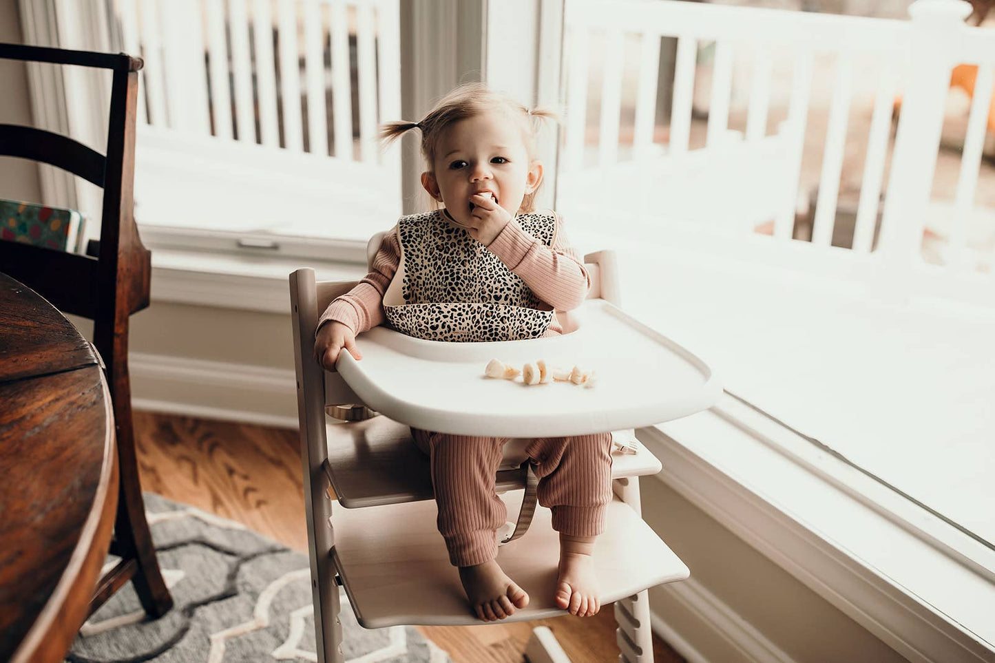 Leopard Print Silicone Bib with Crumb Catcher