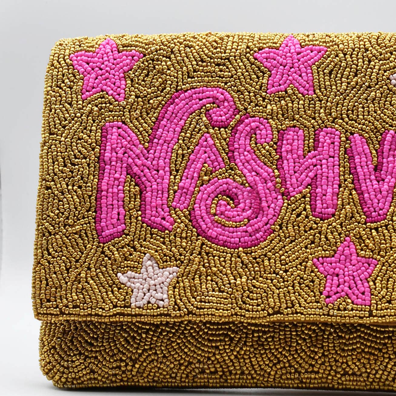 Nash Babe Gold Beaded Clutch