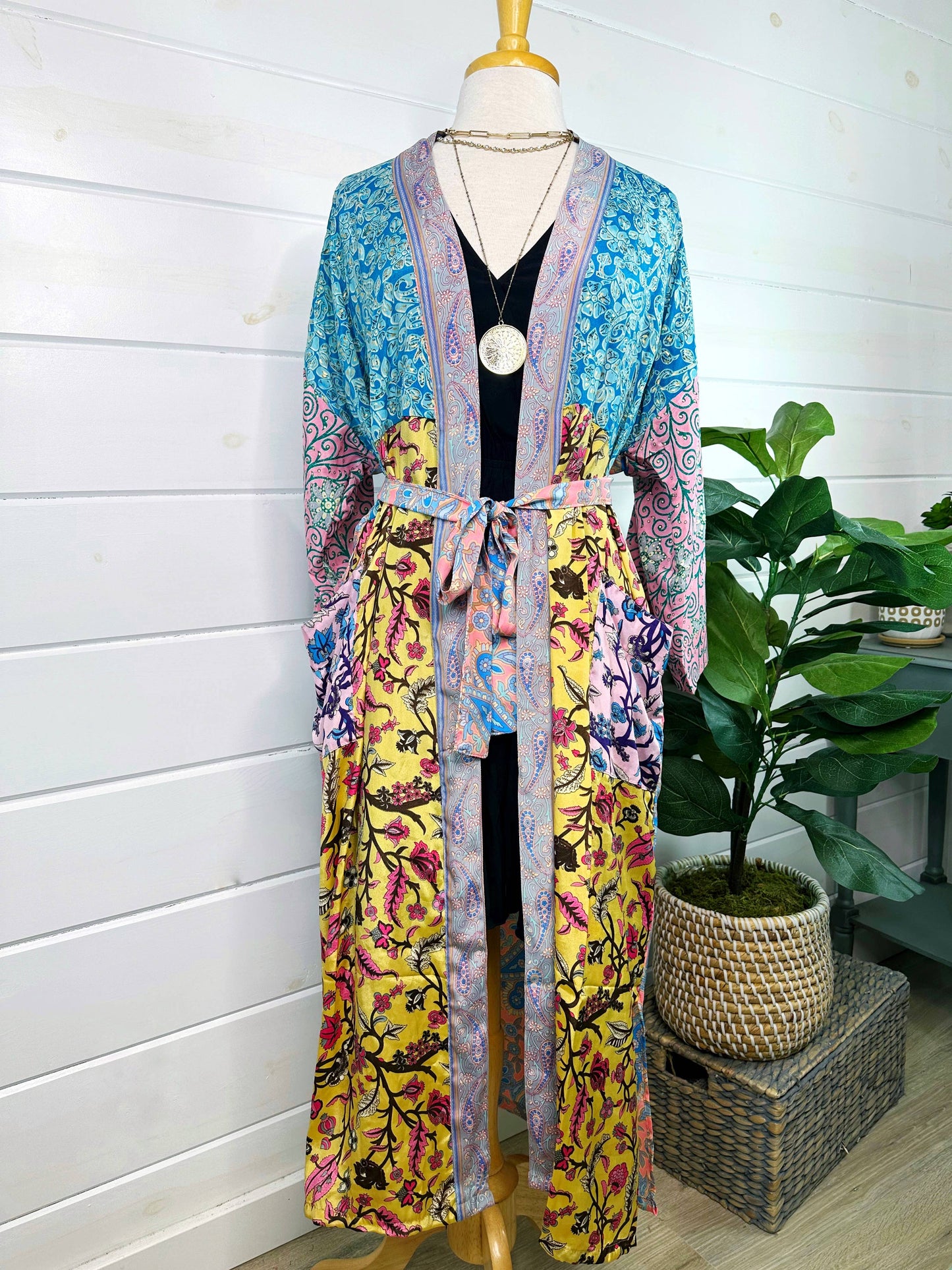 Patchwork Silk Kimono Robe