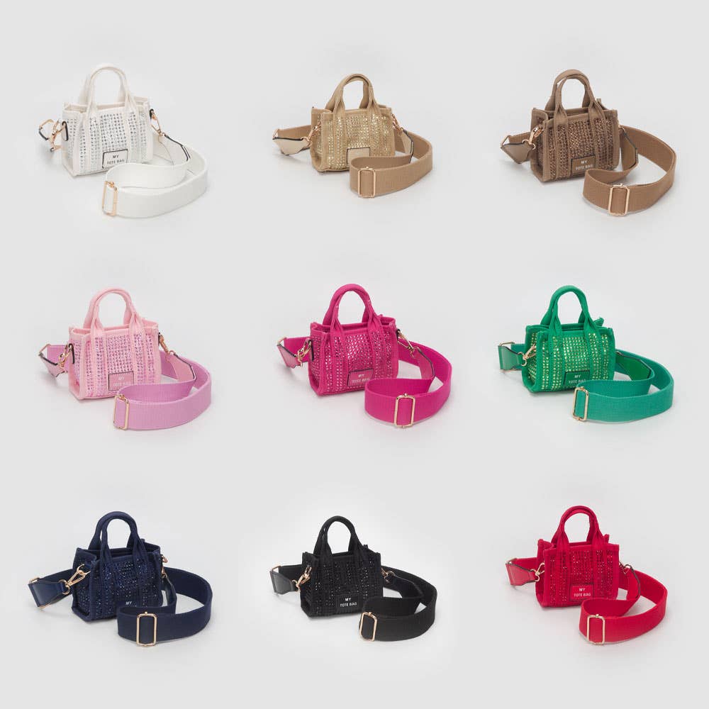 Rhinestone Studded Mini My Tote Crossbody Bag