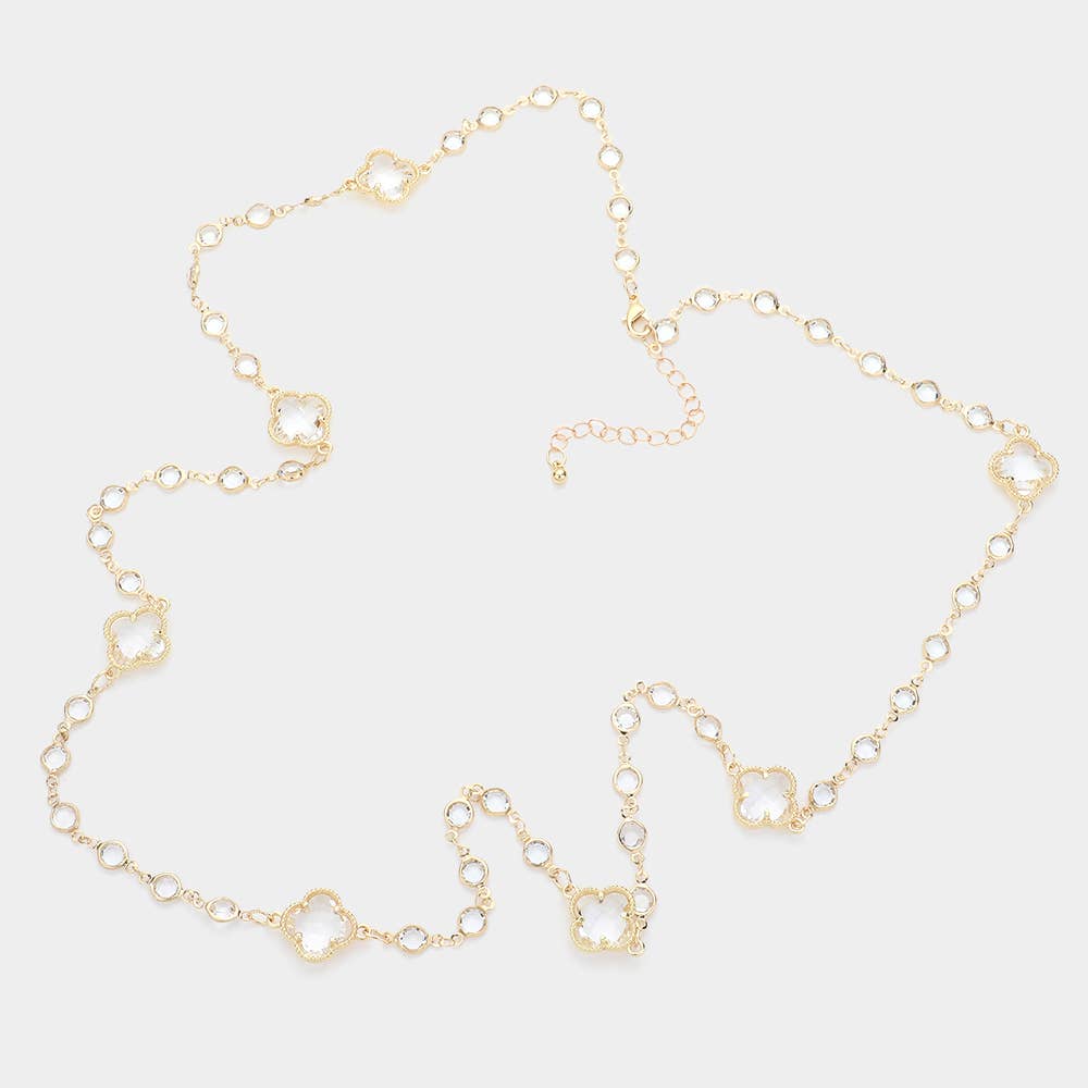 Quatrefoil Station Long Necklace