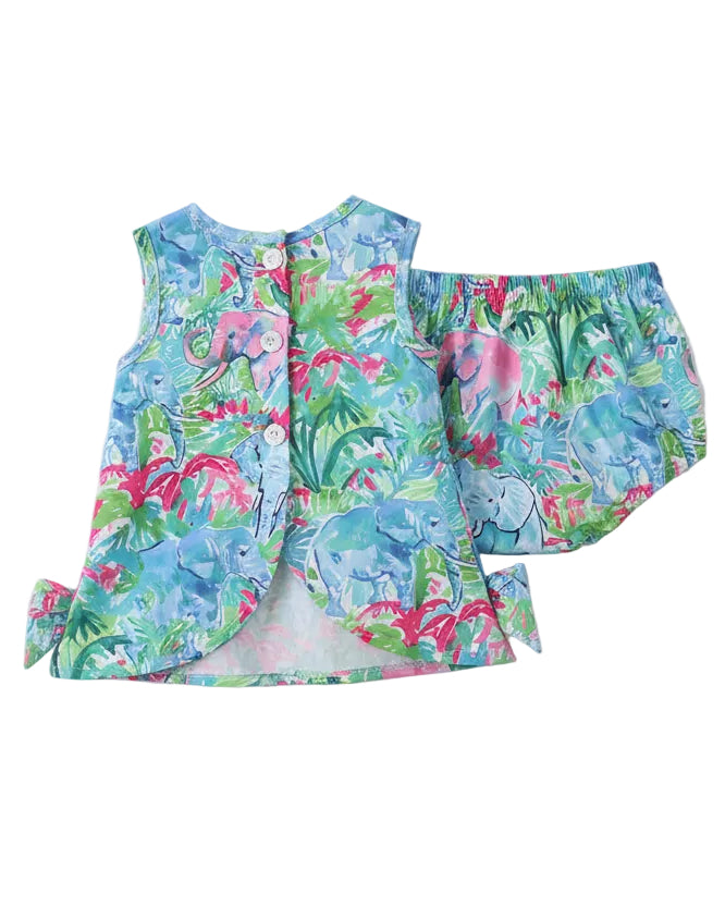 Green Tropical Garden Bow Bloomer Set