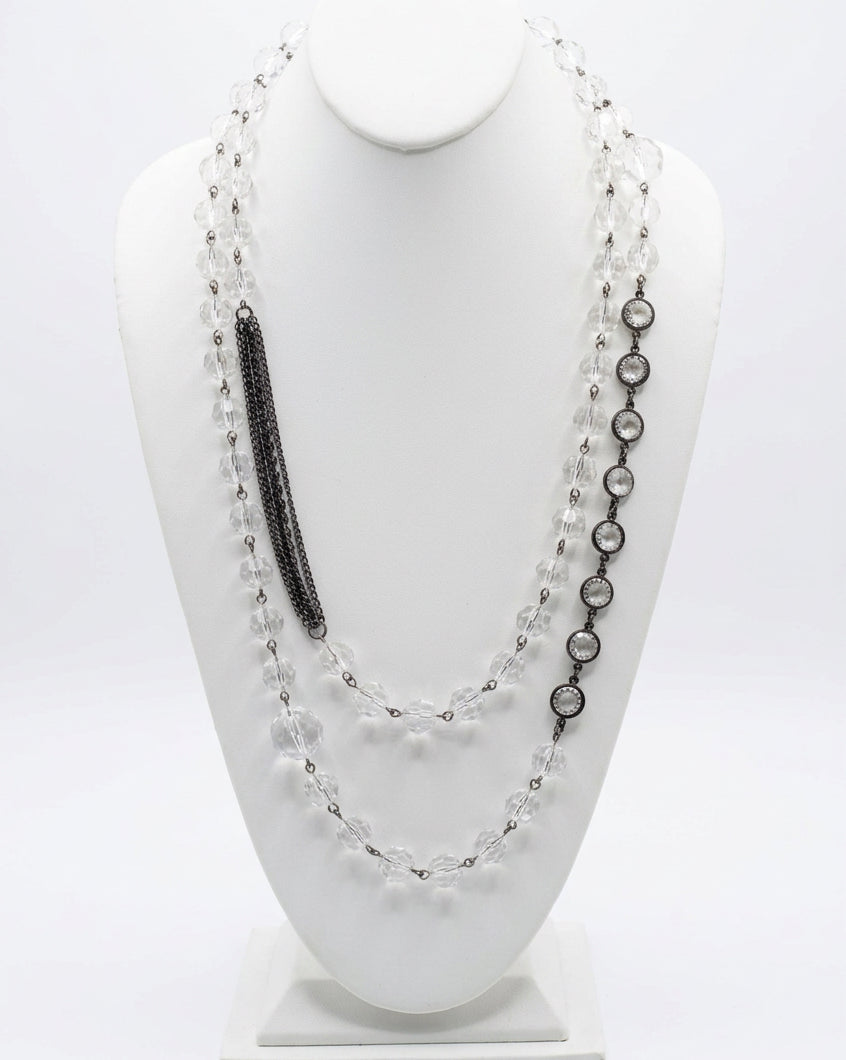 Midnight Ice Multi-Strand Layering Necklace