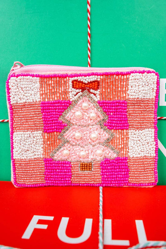 Chic Tree Seed Bead Coin Purse