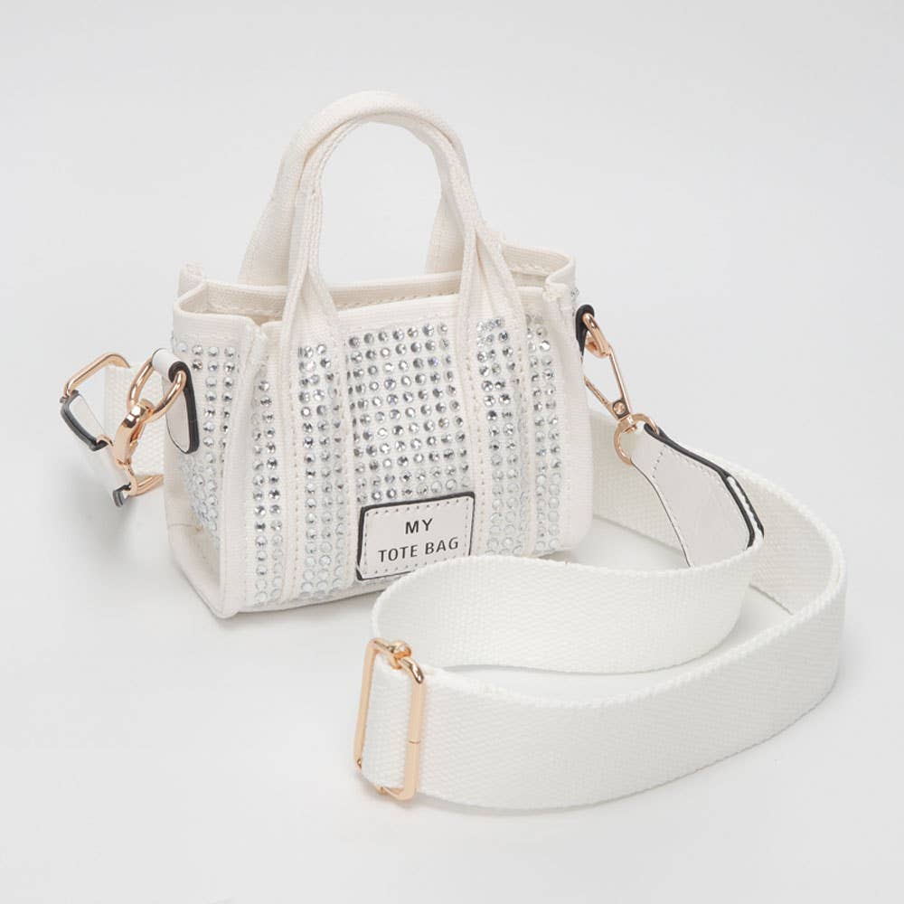 Rhinestone Studded Mini My Tote Crossbody Bag