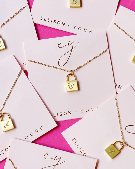 Scripted Notes Locket Initial Necklace