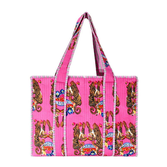 Cotton Pink Tiger Tote Bag- Small & Large
