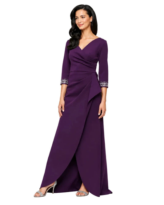 Alex Evenings Women's Long Stretch Scuba Crepe Dress