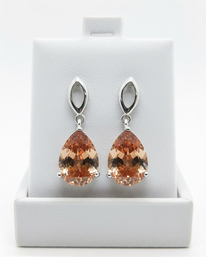 Topaz Sunset CZ Teardrop Drops