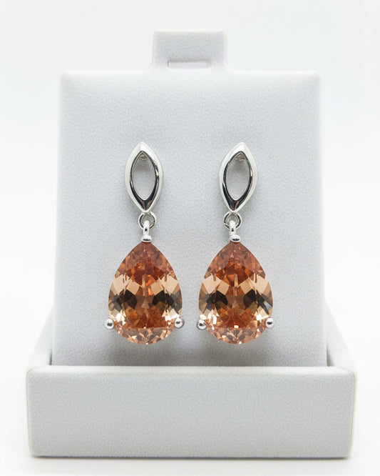 Topaz Sunset CZ Teardrop Drops