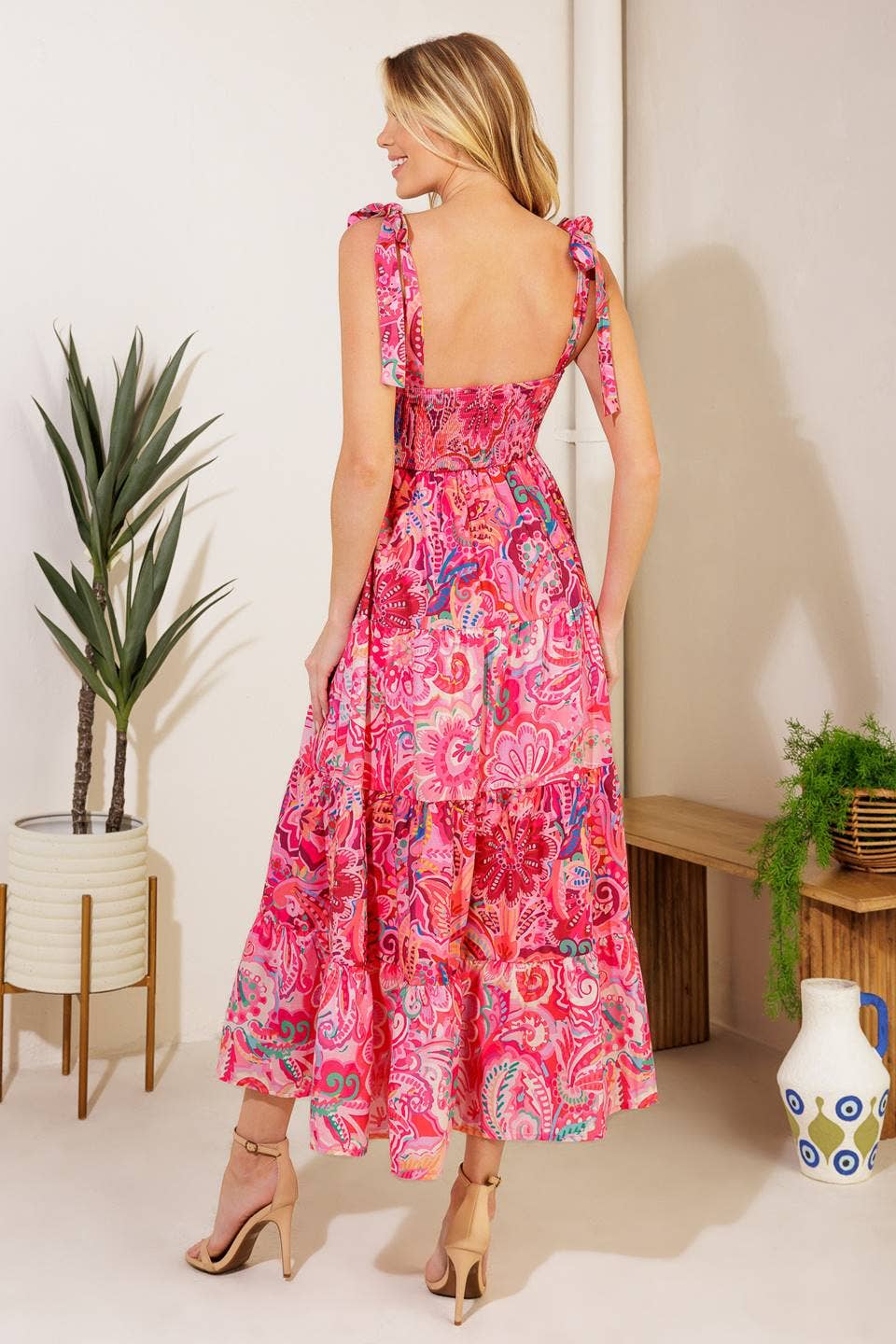 Scalloped Ric Rac Pink Sundress