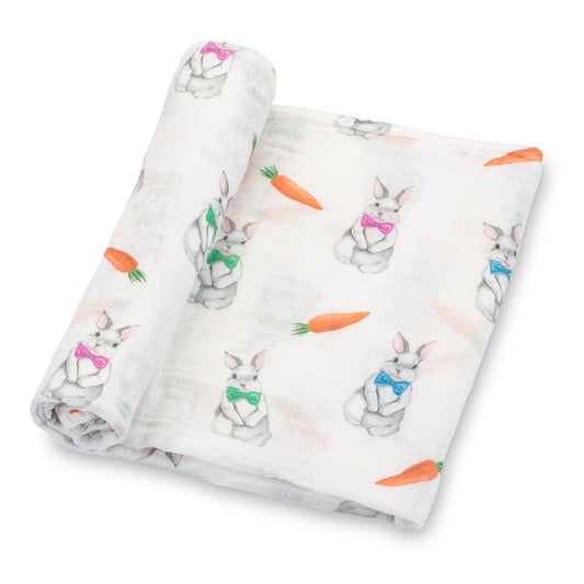 Bunny Easter Baby Muslin Swaddle Blanket