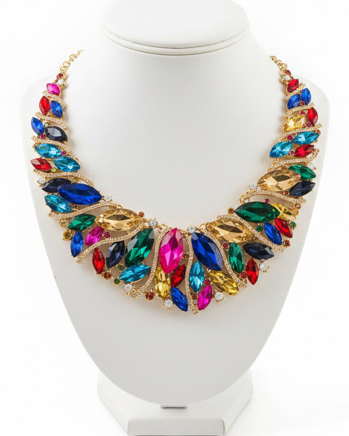 Radiance Marquise Crystal Statement Bib Necklace