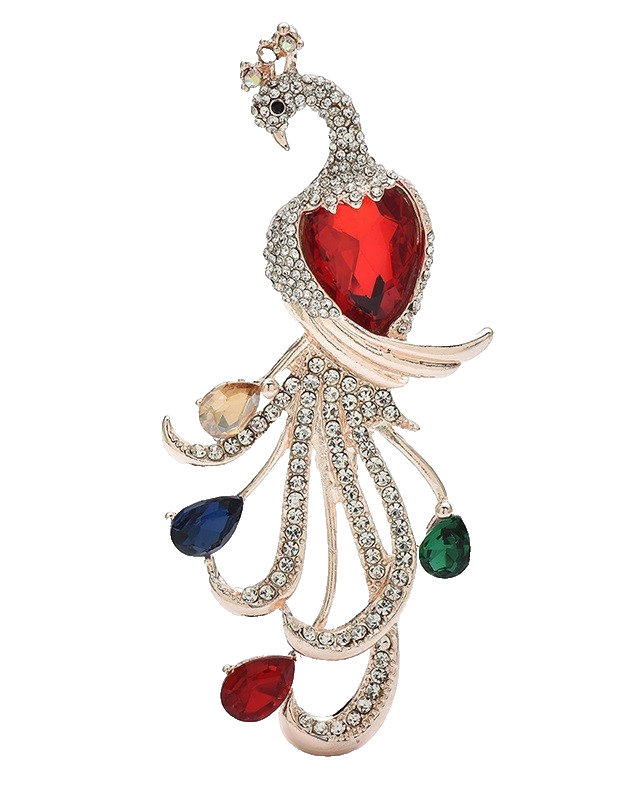 Majestic Firebird Crystal Brooch
