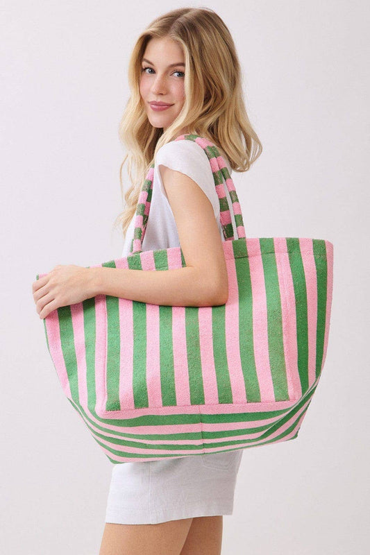 Striped Terry Beach Tote Bag