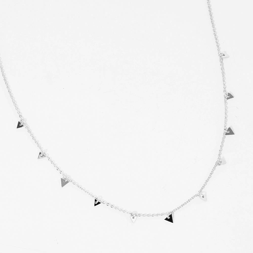 Gold Dipped Metal Triangle Station Necklace