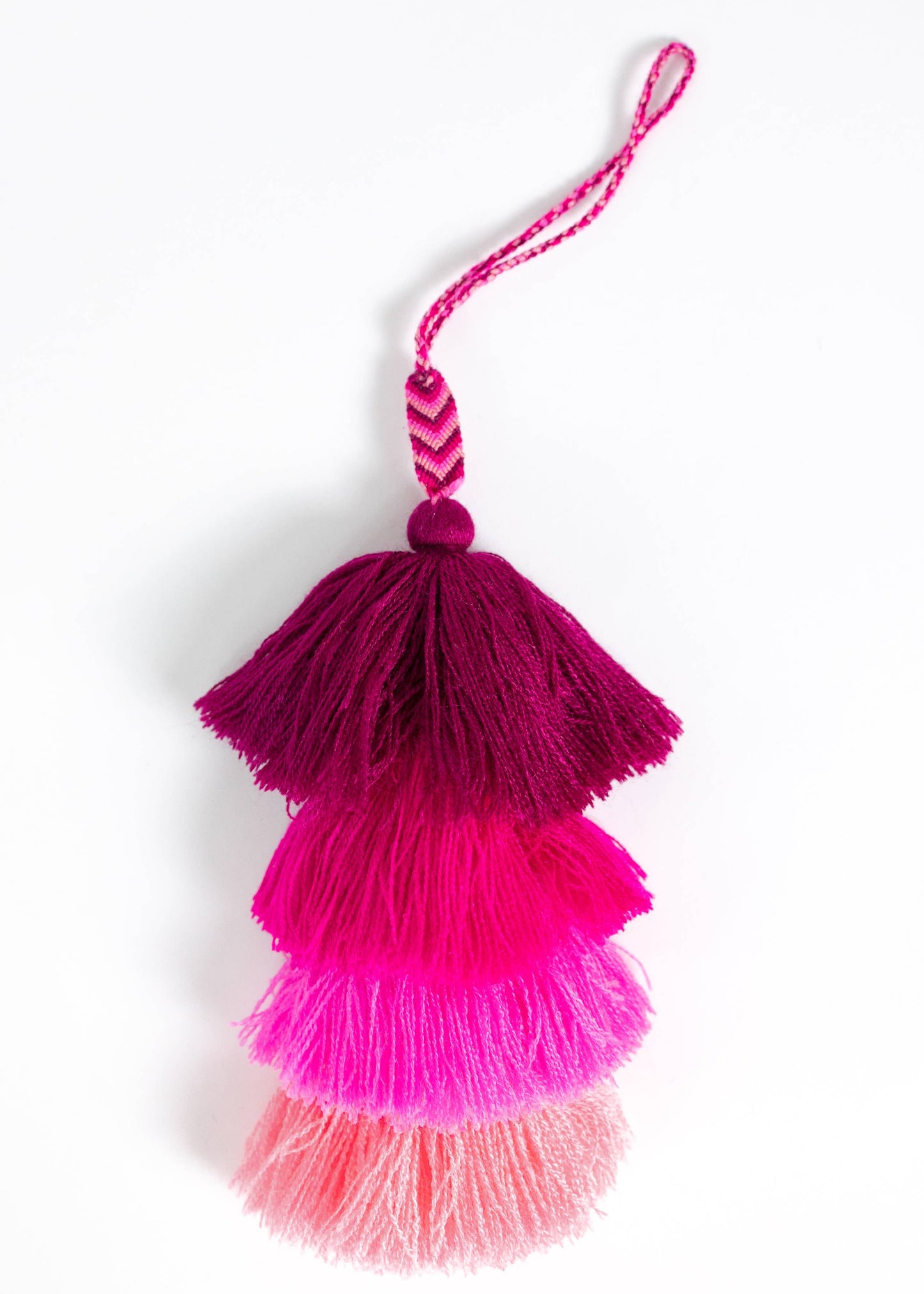 Cascade Tassel Pom Poms - Pink