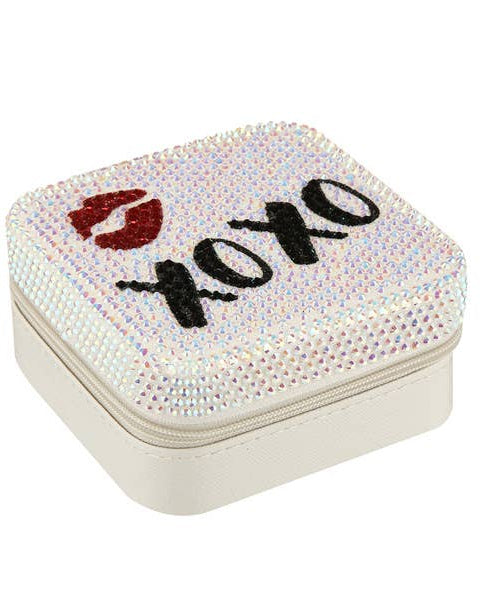 Rhinestone XOXO Theme Jewelry Box